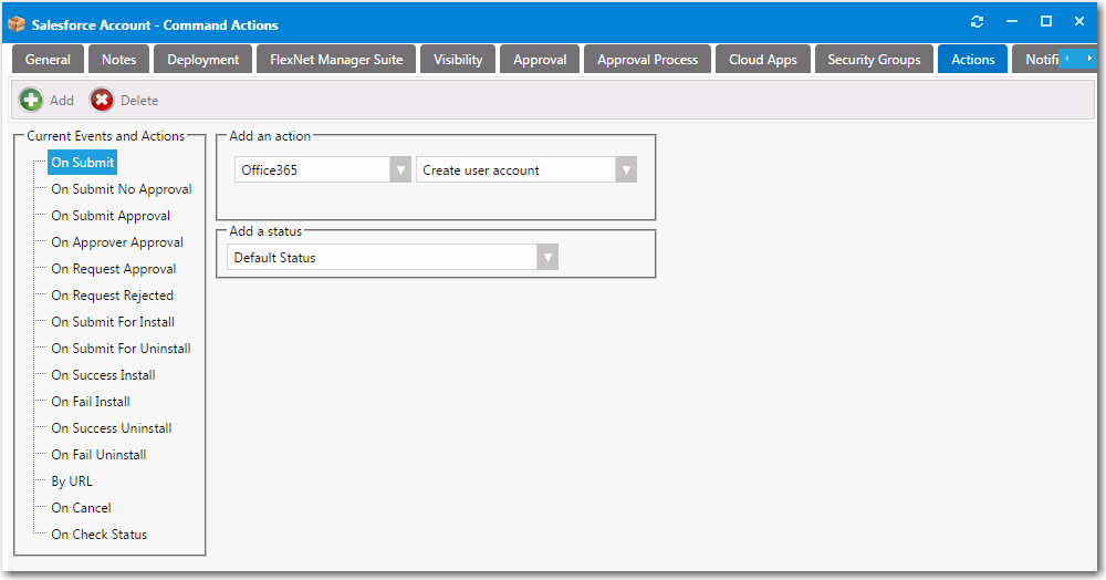 Cloud Application-Related Actions on a Catalog Item