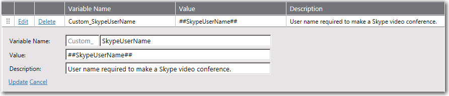 Variable Editing Area