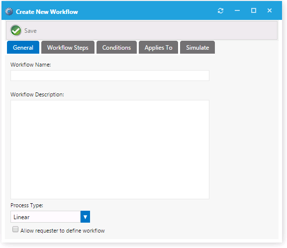 Workflow Properties Dialog Box / General Tab
