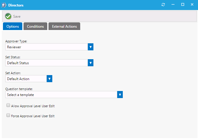 Options Tab of Workflow Step Properties Dialog Box